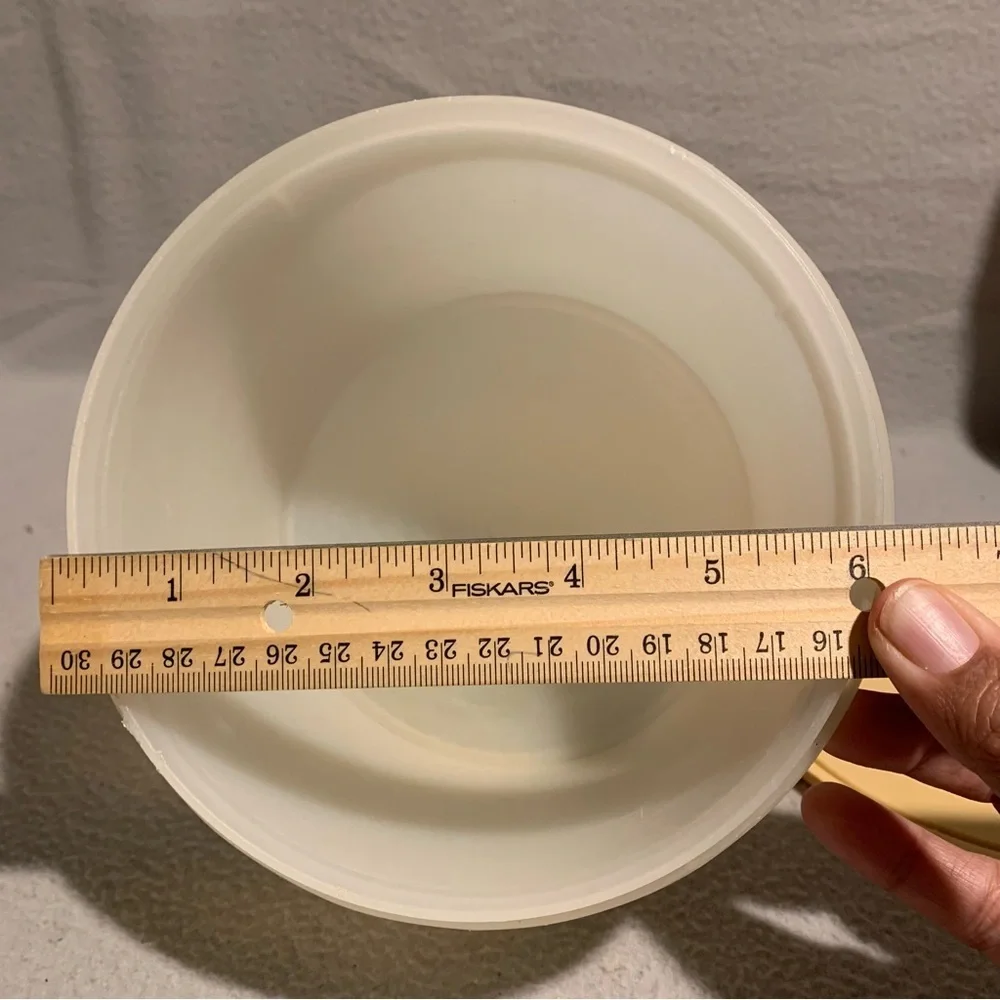 Vintage Beige Tupperware Round Storage Container Canister